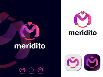 Meridito logo for marriage media logo brand brand and identity branding creative design design graphic design graphic design illustration logo logo design logodesign marrige logo matrimony logo motion graphics ui