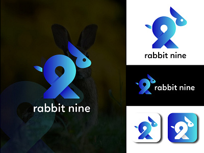 Rabbit Nine logo brand brand and identity creative design graphic design letter logo logo rabbit logo
