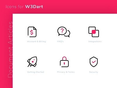 W3Dart FAQ Icons Set