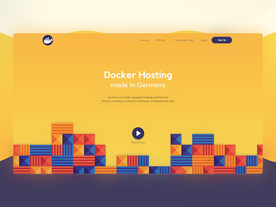 Design for a docker company branding branding and identity design flat landing page product branding saas ui web website