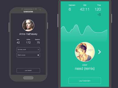 Pulserun android flat graph pulse run