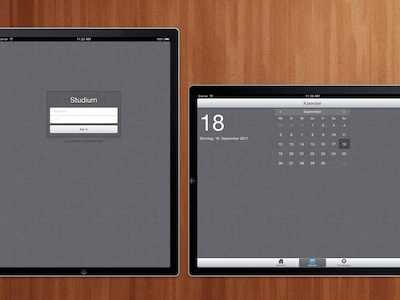 Login and Calendar calendar ipad login ui webapp