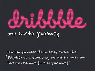 one invite giveaway applejones dribbble invite twitter