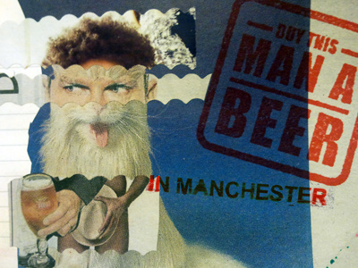 buythismanabeer beer cat cerveza collage poster concept editoiral graphic illustration man old photo