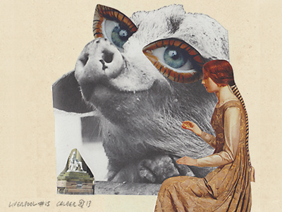 liverwalker collage composition concept graphic illustration imaginative narrative pig portrait retro vintage walker