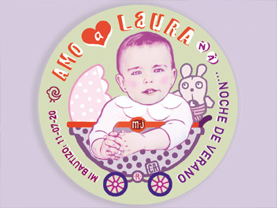 laura baptism badge badget sticker birthday colour composition graphic happybirthday icon illustration laura logo poster tone vector