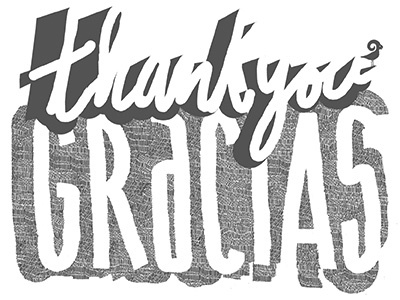 thank you gracias hand lettering identity illustration patten pen print thanks type