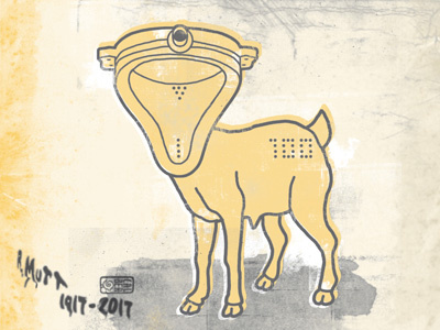 fountain urinal conceptual art marcel fuente fontaine fineliner line sketch concept illustration