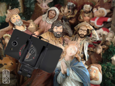 a Xmas Selfie belén camera card christmas concept culture illustration mobile navidad photo selfie