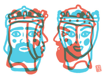 Ricarda colour composition concept edition illustration king queen screen printing sobreimpresión texture