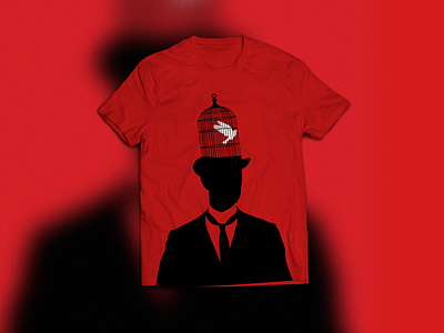 Free Your Mind apparel apparel design bird cage designbyhumans digital drawing illustration silhouette t shirt tshirt