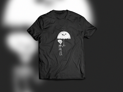 BFF Umbrella shirt apparel design character design digital drawing funny ghost illustration rain skeleton t shirt tshirt umbrella woot
