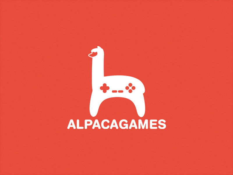 Alpaca Games logo joystick controller gamepad gaming animal alpaca graphic design branding logo
