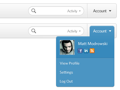 Account Dropdown dropdown log out menu profile