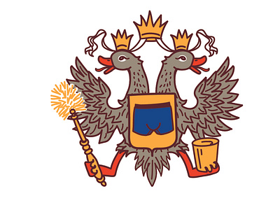 Double-headed duck with crowns alexeynavalny fbk illustration navalny nowar politics prisoner putin vector