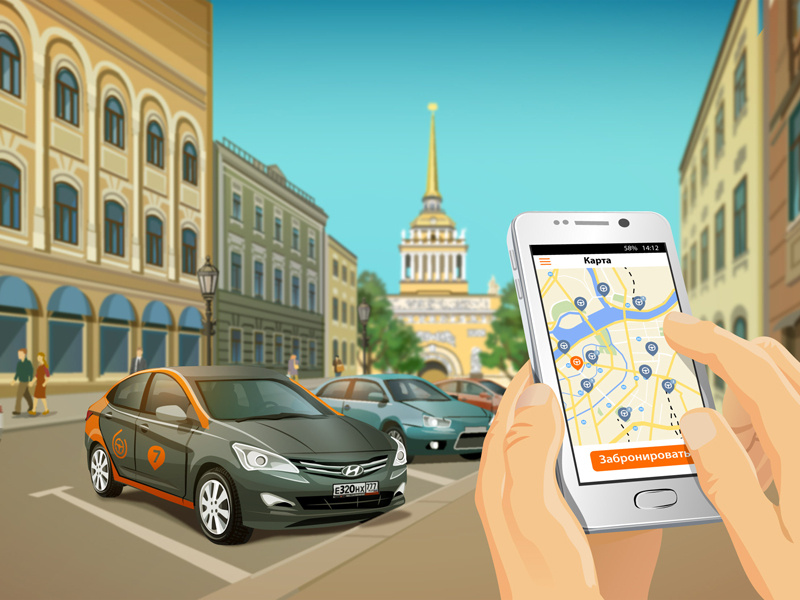 City parking sketch4 car city character vector house citymap smartphone russia saint petersburg