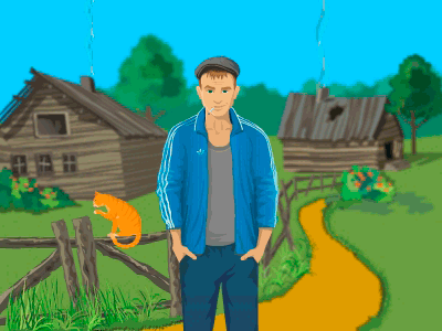 Gopnik adidas animation character country gif life male russian side