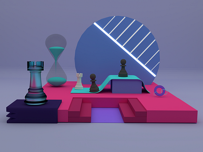 Checkmate ♟ blender blender3d checkmate form design illustration illustration art modélisation échec