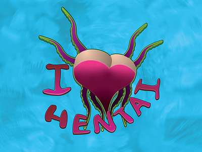 I Heart Hentai anime apparel hentai illustration joke meme memes parody retro tentacle tentacles tshirt vector