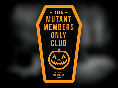 The Mutant Members Only Club Emboridered Patch/Sticker coffin doo wop horror music mutant patch punk rock sticker