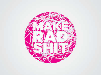 Make Rad Stickers circle magenta pink rad scribble shit sticker