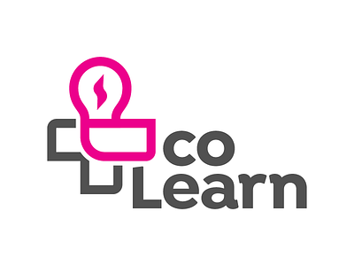 coLearn Logo cross learn lightbulb lightning magenta networking pink plus workshop