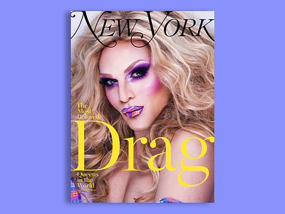 New York Magazine - Willam - 3 of 6 clean color concept cover cover design drag drag queen editorial lettering lockup magazine photography portrait purple type typography zine