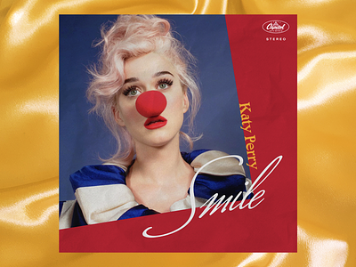 Katy Perry - Smile - Album Art Concept 1 blue circus clown concept lettering lockup red retro typography vintage