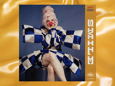 Katy Perry - Smile - Album Art Concept 2 album album art blue circus clown concept cover cover design lettering lockup music photography retro type typography vintage yellow