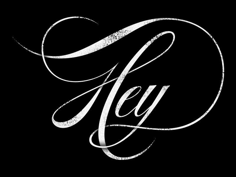 Hey … New Blog! script lettering typographic type type treatment texture hey black shadow blog tumblr design