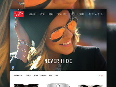 Ray-Ban Website Concept branding clean design identity interface new ray ban sunglasses ui update web website