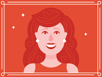 Red Woman app booking character female flat illustration illustrator lady red salon smile woman