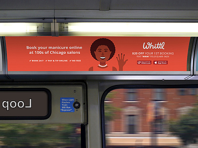 Whittl CTA Ads ad advertisement app character chicago cta flat graphic illustration illustrator train whittl