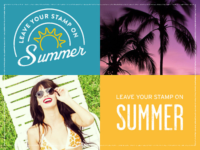 Leave Your Stamp on Summer Moodboard design lettering logo logotype mark mood board script stamp summer sun type typography