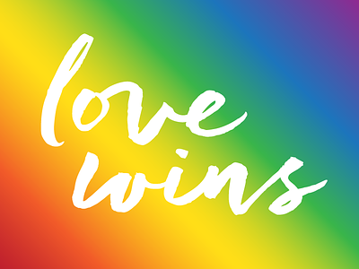 Love wins gay gradient lgbt logo love love wins mark pride rainbow script treatment typography