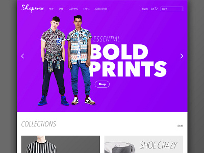 Shopman Homepage branding clean design ecommerce fashion homepage identity interface shop ui ux website