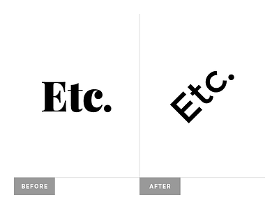 The Brand New Etc. black brand new brand new conference etc fresh identity logo mark modern offbeat sans serif serif