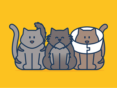 RTHC of Chicago Kitties Illustration animal shelter brand cat cats charity cute design identity illustration organization tree house yellow