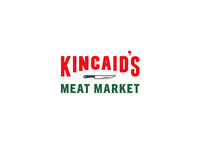 Kincaid's Meat Market Logo 1 design flat grocery icon knife lettering logo logotype mark meat type typography