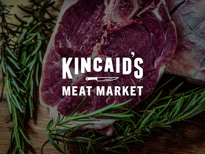 Kincaid's Meat Market Logo 2 design flat grocery icon knife lettering logo logotype mark meat type typography