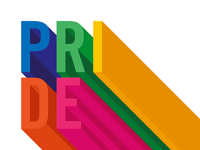 Pride 3D 3d design flat gay illustrator lettering lgbt lgbtqia pride rainbow type typography