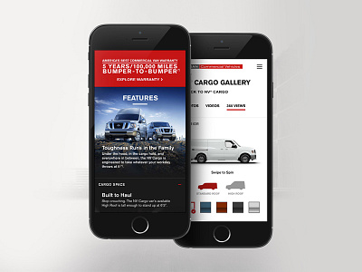 Nissan Commercial Vehicles Mobile Site auto brand car design functionality interface mobile nissan shop ui ux website