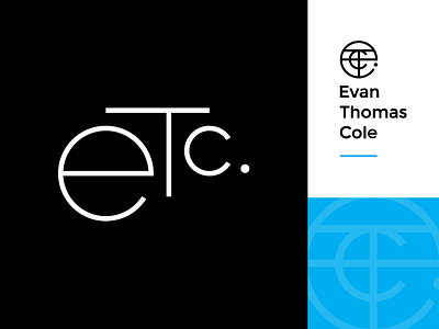 Evan Thomas Cole Identity 2017 black blue bold brand branding clean etc. identity logo mark sans serif symbol