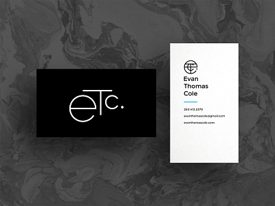 Evan Thomas Cole Business Card 2017 black bold brand branding business card clean grid identity logo mark shadow symbol
