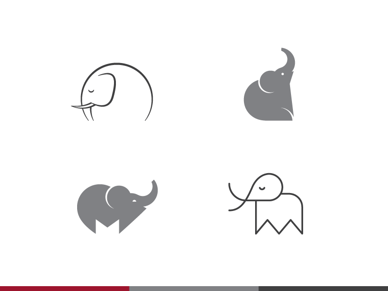 Elephants Pt 1 flat animal elephant clean gray brand branding identity icon symbol mark logo