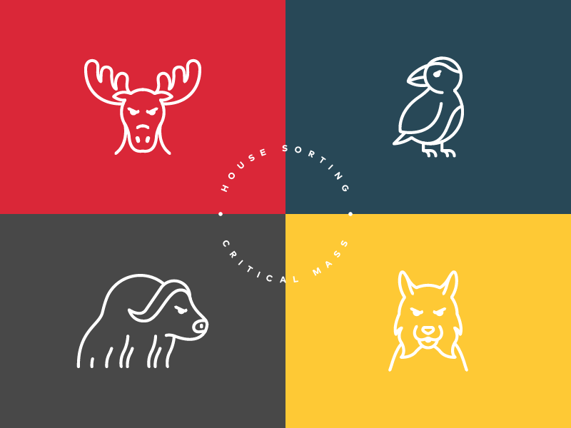 House Icons type flat lynx muskox puffin moose animal animals brand branding icon icons
