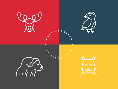 House Icons animal animals brand branding flat icon icons lynx moose muskox puffin type