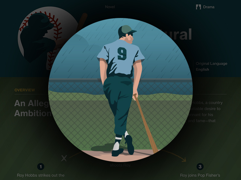 The Natural - Course Hero Series course hero series education study guide book design flat vector illustrator illustration infographic