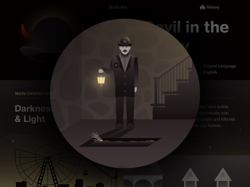 The Devil in the White City - Course Hero Series course hero series education study guide book design flat vector illustrator illustration infographic