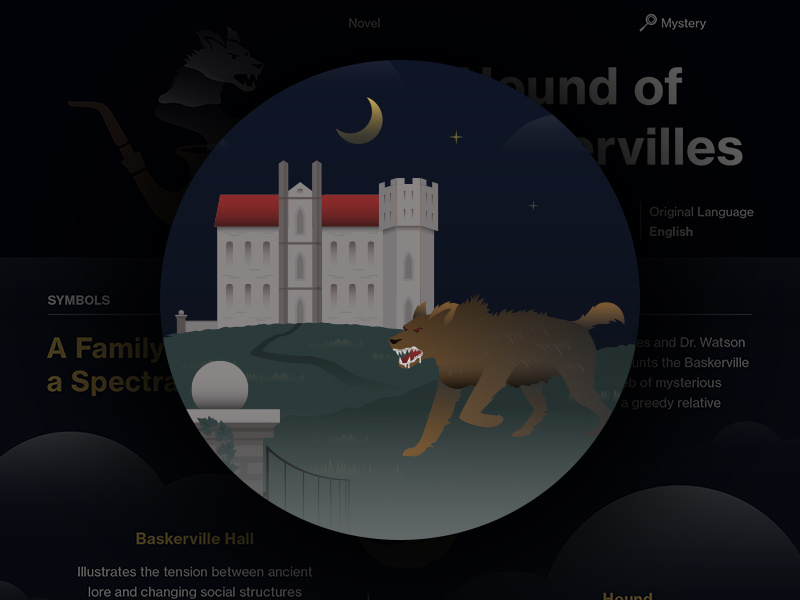 The Hound of the Baskervilles - Course Hero Series course hero series education study guide book design flat vector illustrator illustration infographic